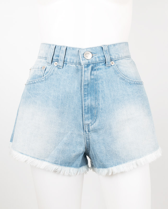 フリンジデニムショートパンツ ビーチウェア兼用 【LAULEA】
