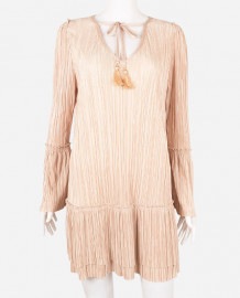 ワンカラー光沢プリーツワンピース ビーチウェア兼用 【LAULEA】|Laulea ビーチウェア|Laulea オリジナル