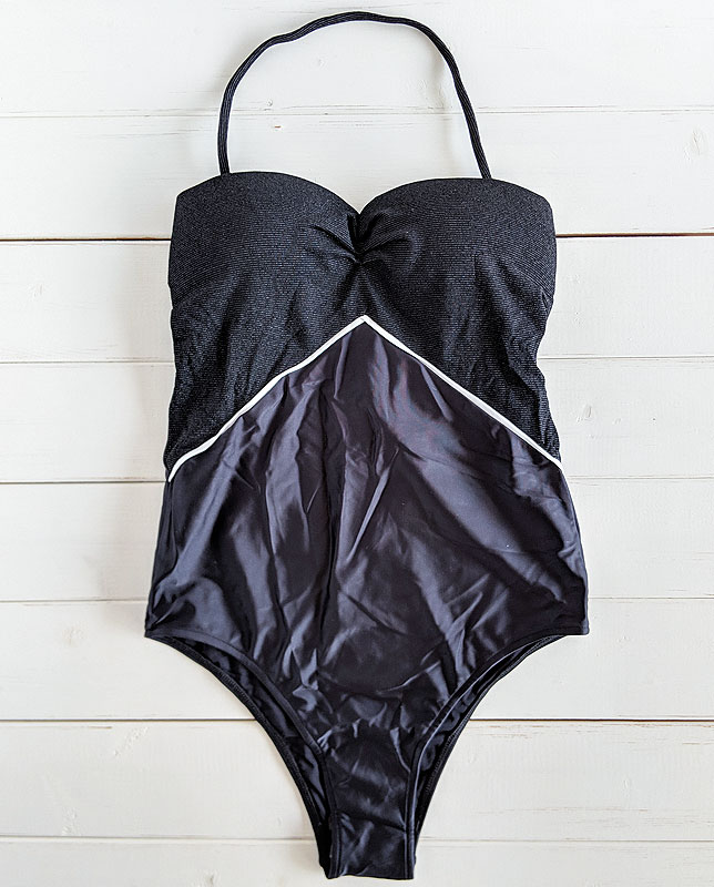 LA REVECHE 25SS ワンピース水着 ブラック系 ライン切り替えワンピース水着 ブラック Morena Rosa | 海外