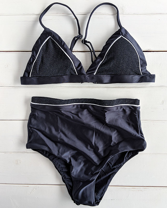 ハイウエスト三角水着 ブラック Morena Rosa