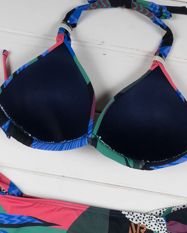 アート風ボタニカル柄 ホルターネック水着 Morena Rosa