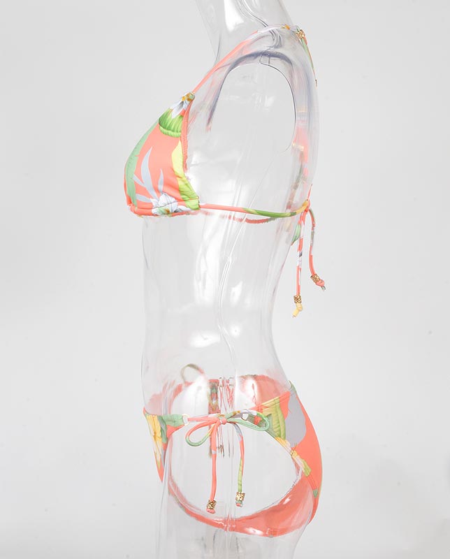 マクラメ編みバック 花柄 トライアングル水着 【LAULEA】