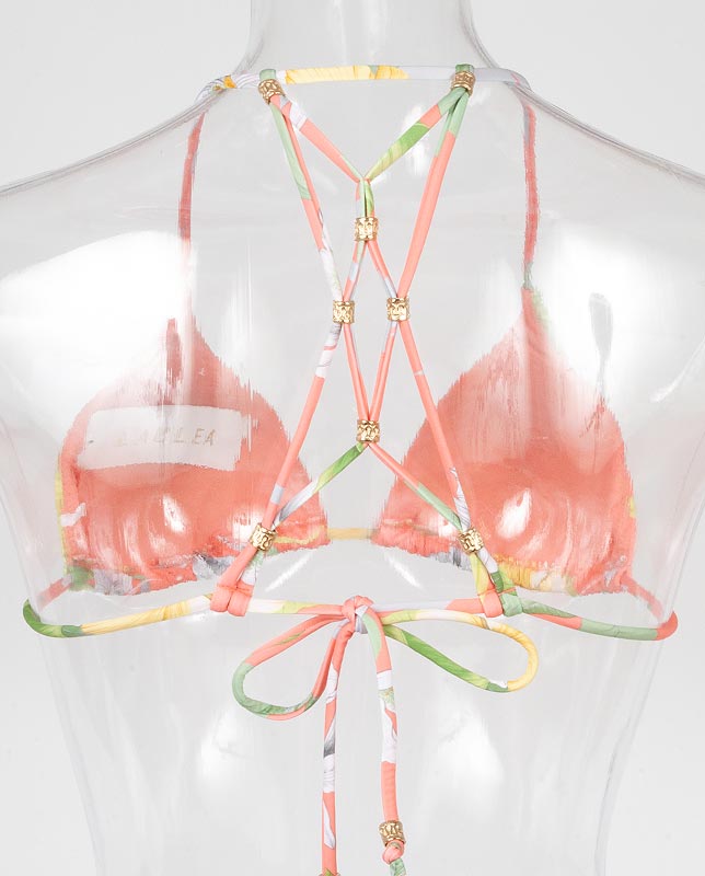 マクラメ編みバック 花柄 トライアングル水着 【LAULEA】