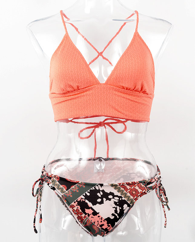 ペイズリー柄 ラメ入りエンボスハーフトップ水着 Laulea Laulea オリジナル Laulea 水着 ラウレア水着の公式通販