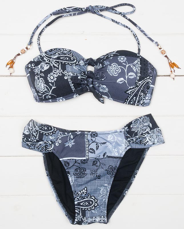 バンダナ柄バンドゥ＆ハイウエスト3点セット水着 【LAULEA】