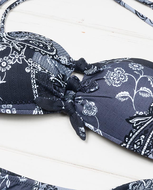 バンダナ柄バンドゥ＆ハイウエスト3点セット水着 【LAULEA】