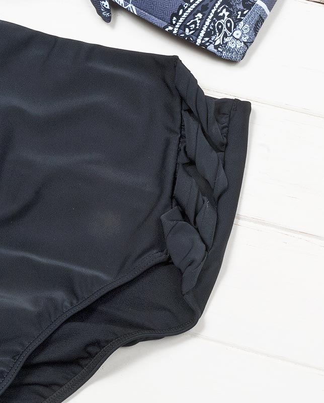 バンダナ柄バンドゥ＆ハイウエスト3点セット水着 【LAULEA】