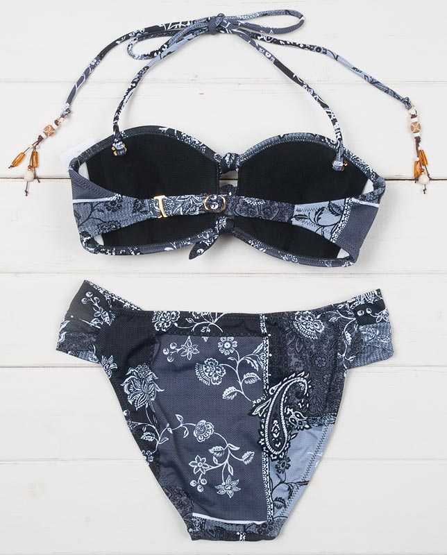 バンダナ柄バンドゥ＆ハイウエスト3点セット水着 【LAULEA】