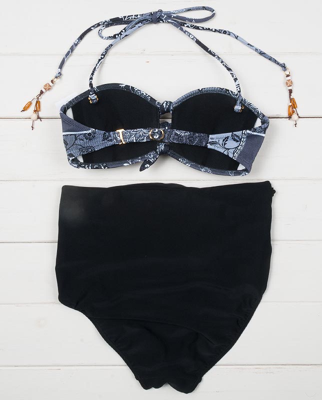 バンダナ柄バンドゥ＆ハイウエスト3点セット水着 【LAULEA】