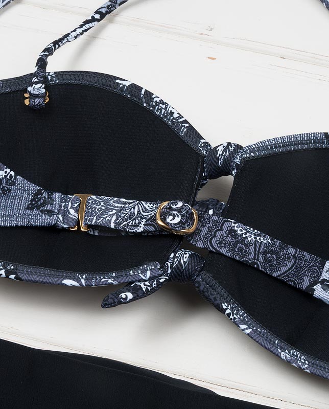 バンダナ柄バンドゥ＆ハイウエスト3点セット水着 【LAULEA】