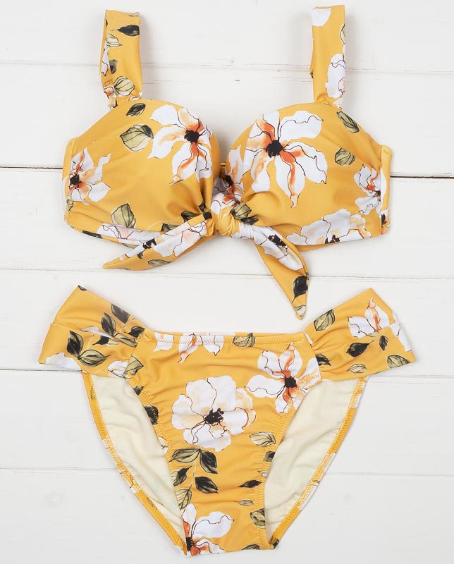 patagonia 花柄水着 イエロー Patagonia 水着 ビキニ 花柄 Sサイズ