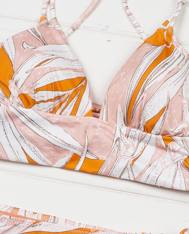 アートボタニカル レーサーバック編み上げハーフトップ水着【LAULEA】