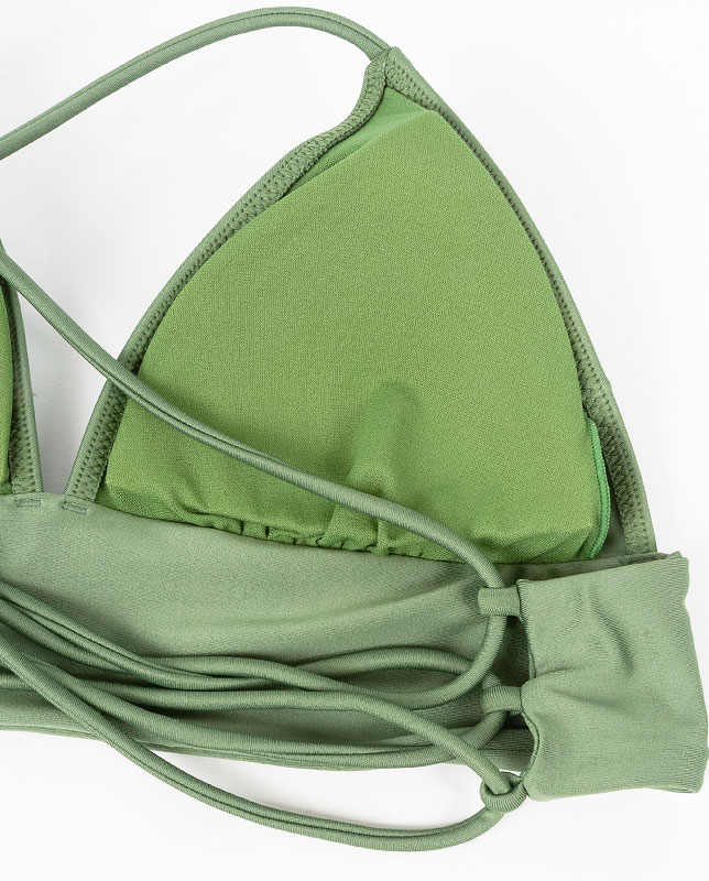 ビーズチャーム付きワンカラーハーフトップ水着 【LUA MAR】