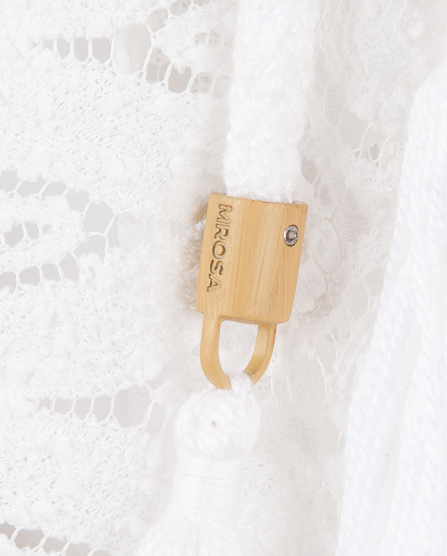 ベルト付きショート丈レースガウン Morena Rosa