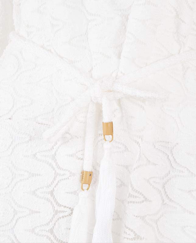 ベルト付きショート丈レースガウン Morena Rosa