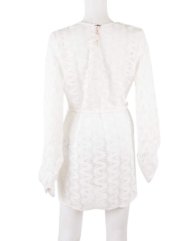 ベルト付きショート丈レースガウン Morena Rosa