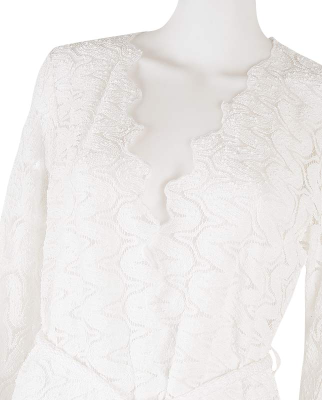 ベルト付きショート丈レースガウン Morena Rosa