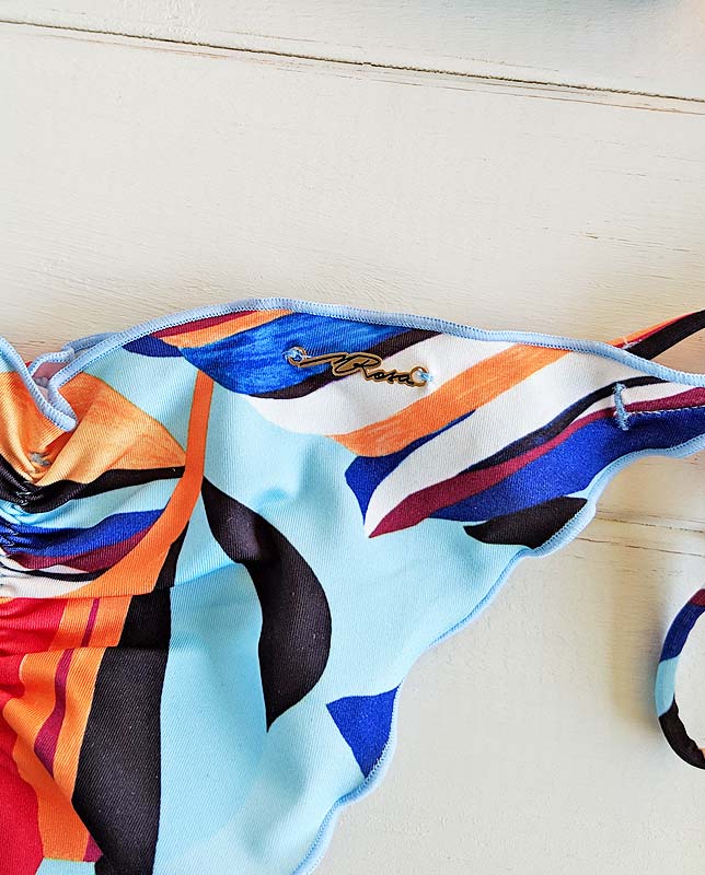 アートリーフ柄縁フリル三角水着 Morena Rosa