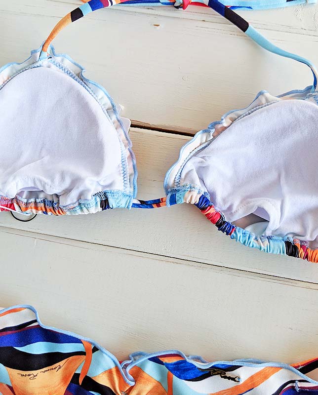 アートリーフ柄縁フリル三角水着 Morena Rosa