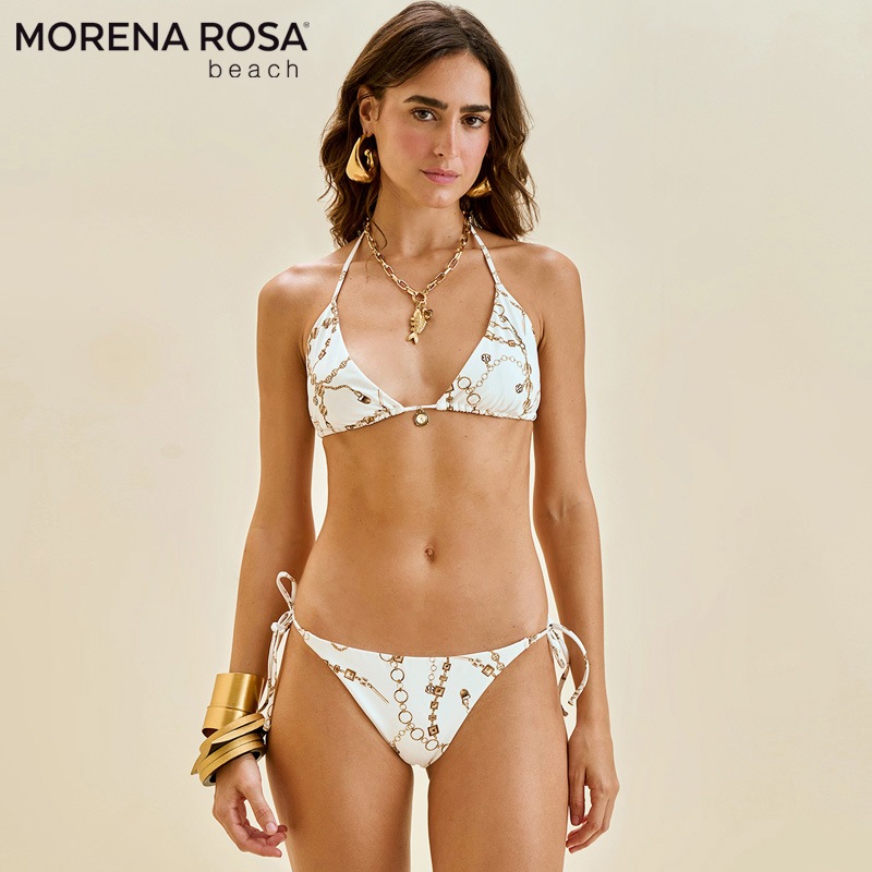 Morena Rosa モレナローザ ストーンビジュー付きチェーン柄トライアングル水着 ブラジリアンビキニ