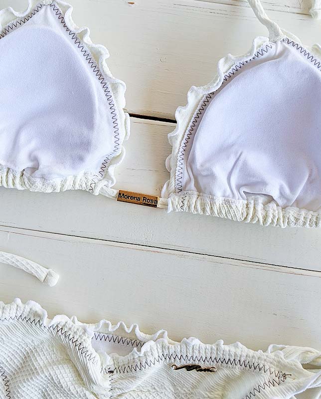 ジャガードホワイト縁フリル三角水着 Morena Rosa | すべての商品