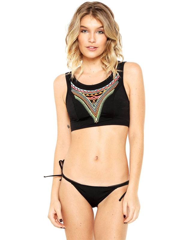 エスニック刺繍ハーフトップ&三角水着3点セット Morena Rosa