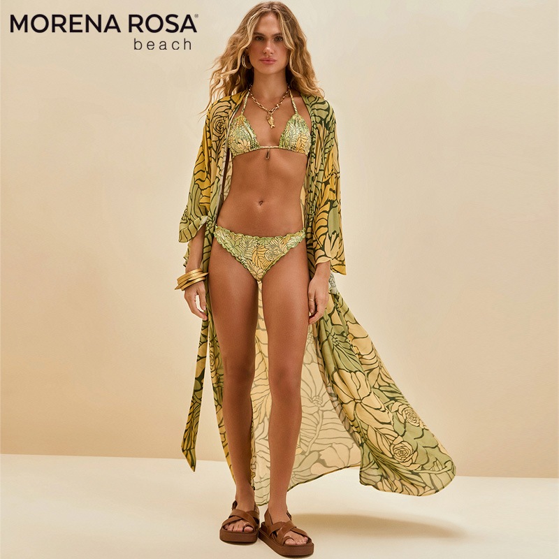 Morena Rosa モレナローザ ストーンビジュー付きボタニカルフラワー柄トライアングル水着 ブラジリアンビキニ