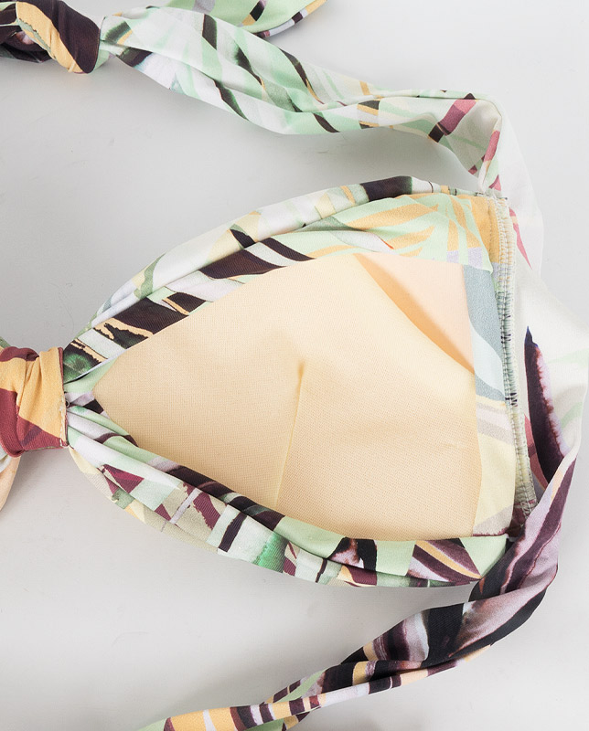 パステルボタニカル柄 フロントノットホルター水着 【LAULEA】