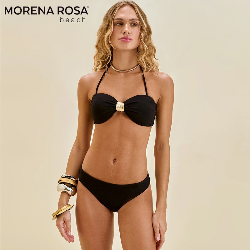 Morena Rosa モレナローザ ゴールドメタルビジュー ブラックバンドゥ水着 ブラジリアンビキニ
