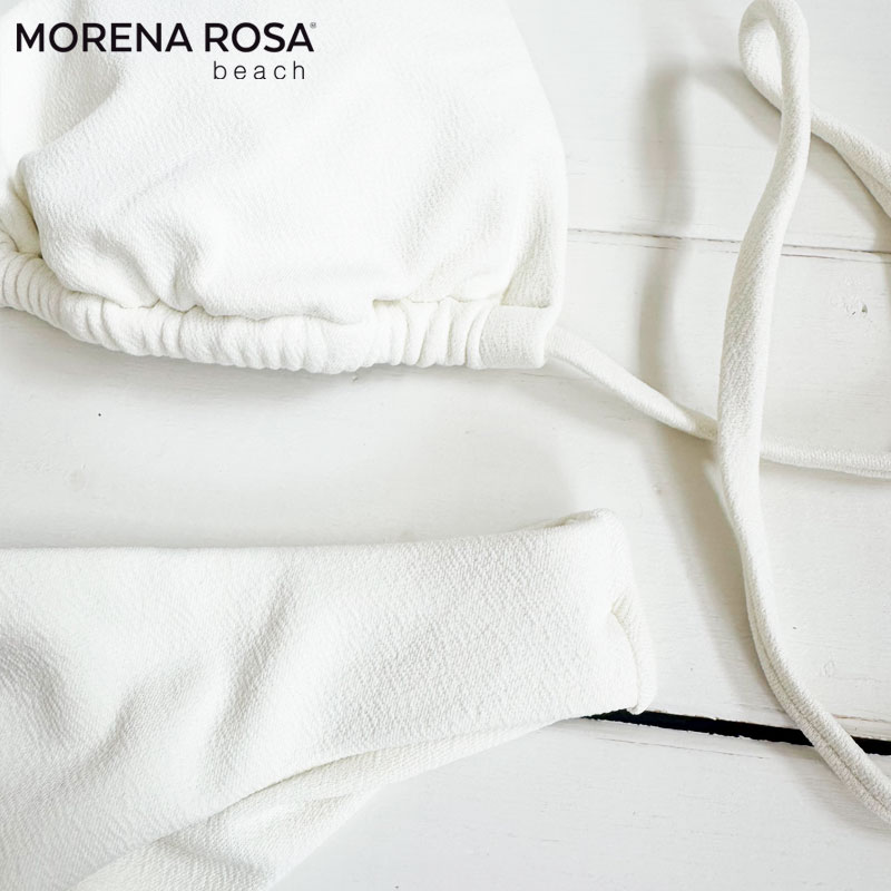 Morena Rosa モレナローザ ストーンビジュー付きホワイトトライアングル水着 ブラジリアンビキニ