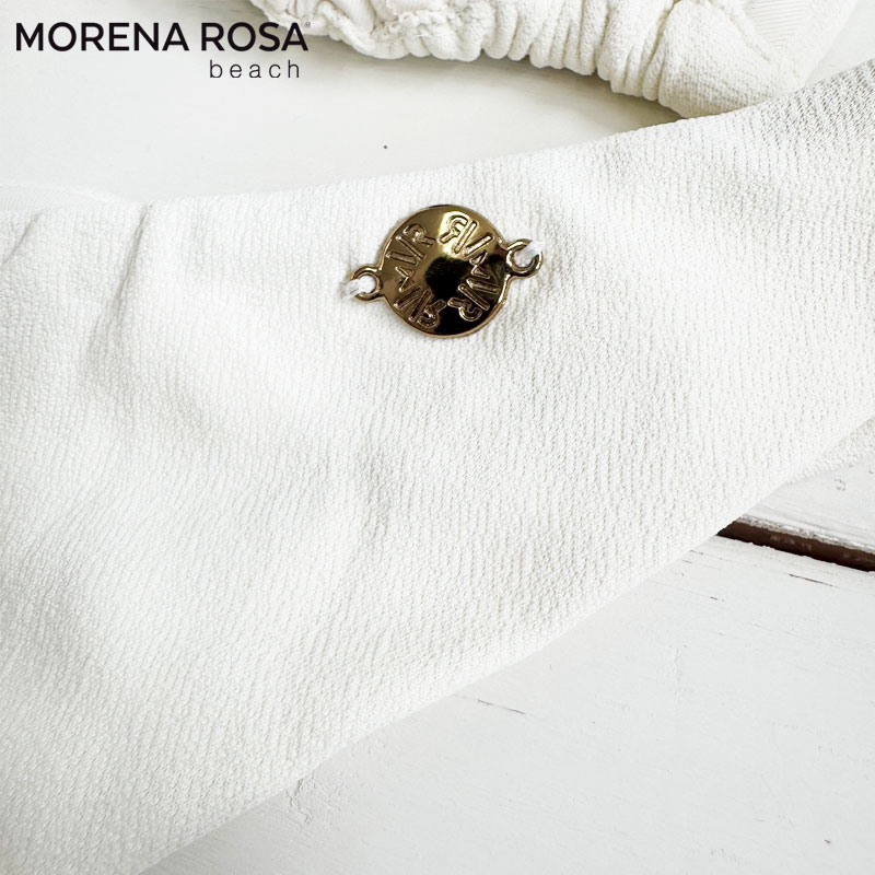 Morena Rosa モレナローザ ストーンビジュー付きホワイトトライアングル水着 ブラジリアンビキニ