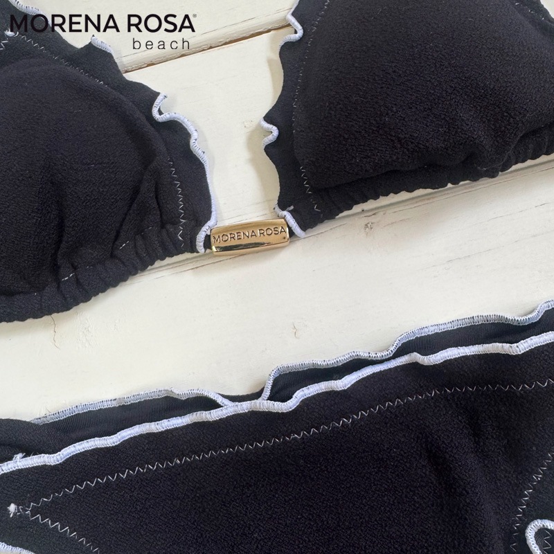 Morena Rosa モレナローザ 縁フリルブラックトライアングル水着 ブラジリアンビキニ