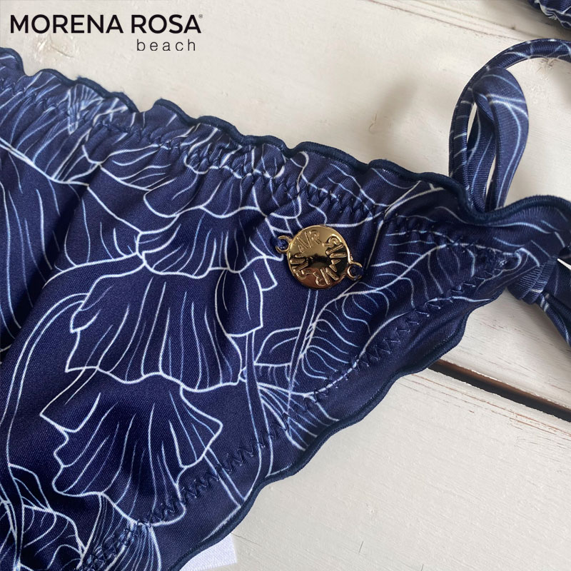 Morena Rosa モレナローザ ストーンビジュー付きボタニカル柄フリルトライアングル水着 ブラジリアンビキニ