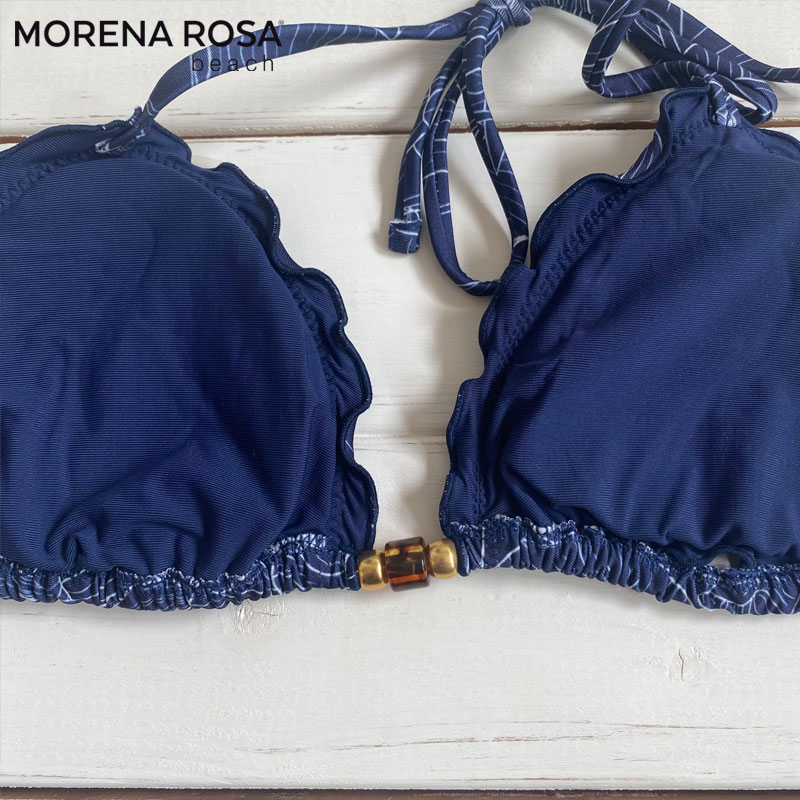 Morena Rosa モレナローザ ストーンビジュー付きボタニカル柄フリルトライアングル水着 ブラジリアンビキニ