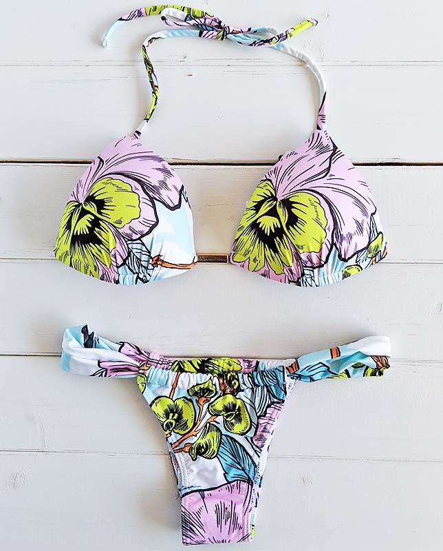 パステル大花柄プッシュパッド水着 Morena Rosa