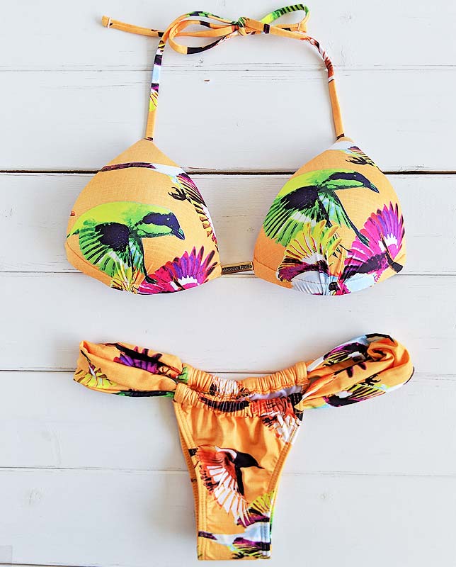 Beija Flor柄プッシュパッド水着  Morena Rosa