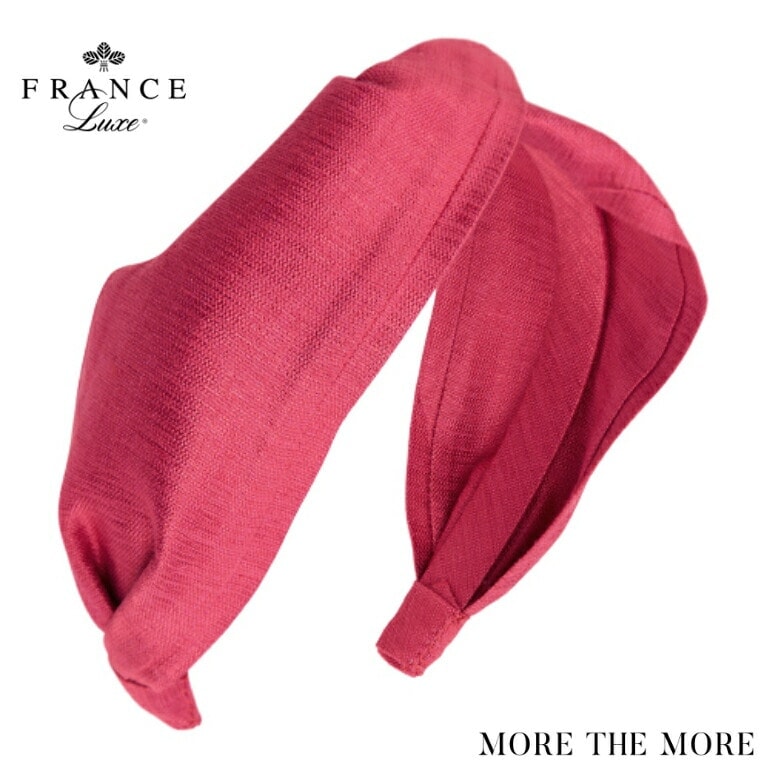 フランスラックス ツイスト スカーフ ヘッドバンド(シルク マトカ カーディナル)