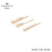 フランスラックス パール ボビー ピン ３本セット(ゴールド)|ヘアアクセサリー|アイテム