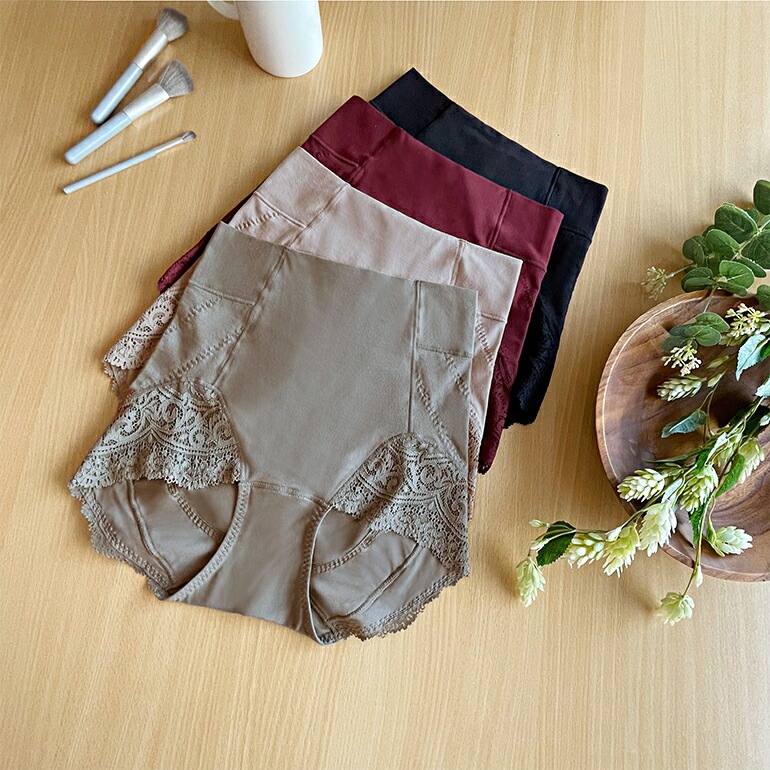 カヤビューティラボ やわらか綿混ハイウエストショーツ24