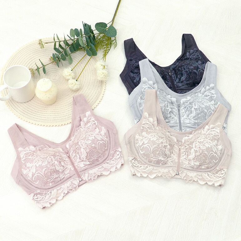 ブラデリスニューヨーク BRNYピース すらっと細く見えるフロントファスナーブラ レースタイプ