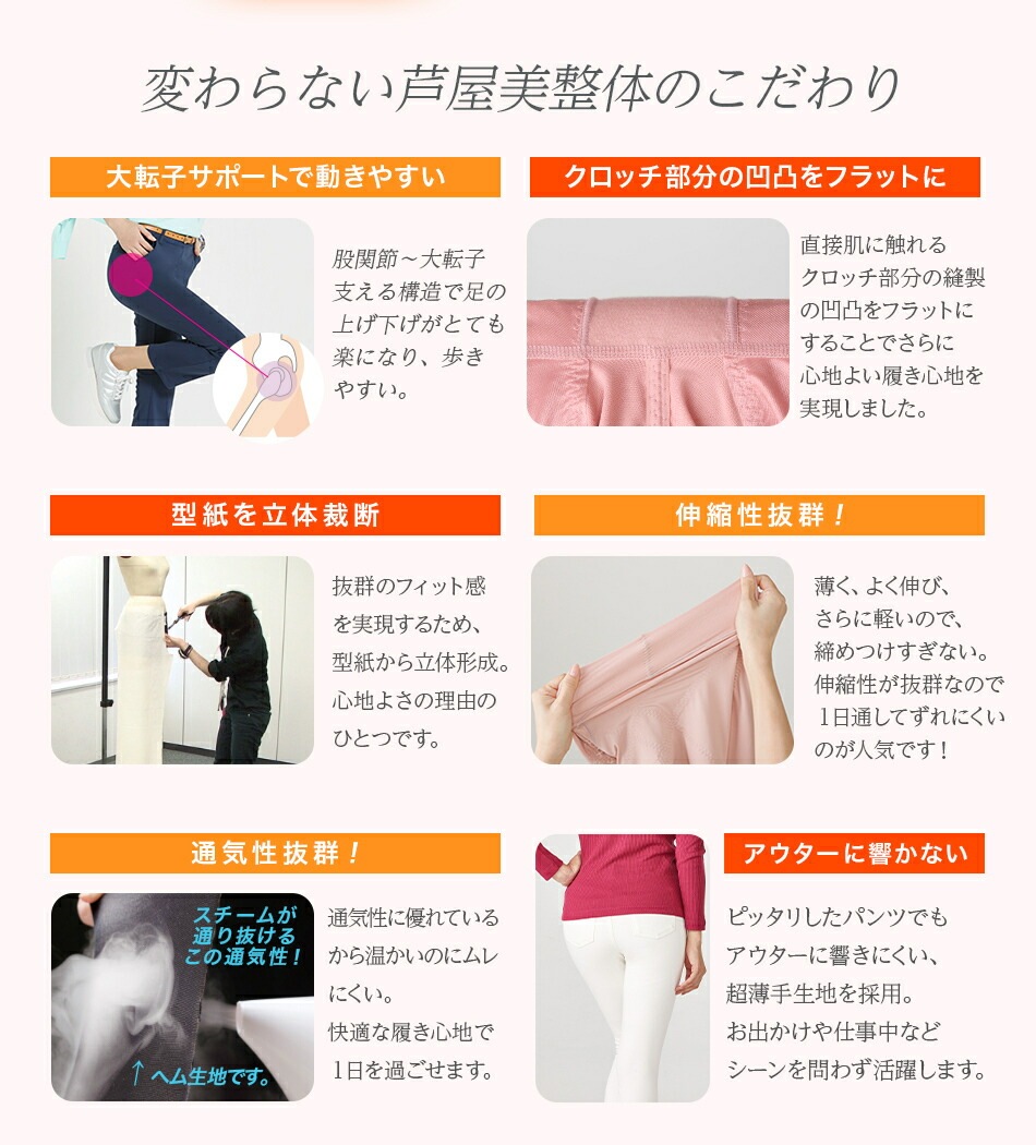 芦屋美整体 綿混あったか骨盤スリムスタイルショーツ