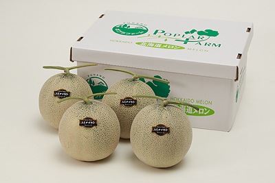 ふらのメロン4玉入り箱｜北海道 のメロンを産地直送で通販「ポプラ
