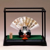 純銀 扇 武比古 ガラスケース付 置物 銀製品,武比古,純銀製置物,扇 | 森銀器製作所公式オンラインショップ