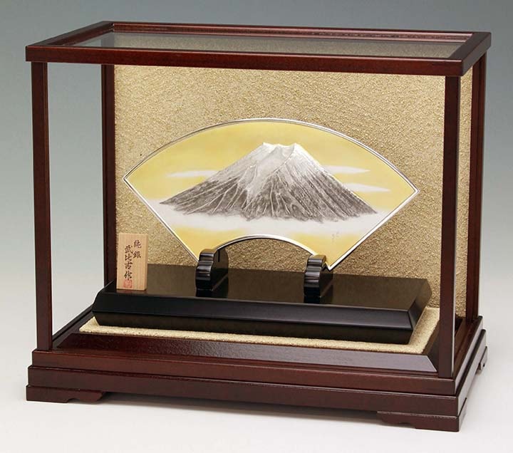 武比古 純銀 扇面富士 4号 | 銀製品,純銀製置物,扇面富士 | 森銀器