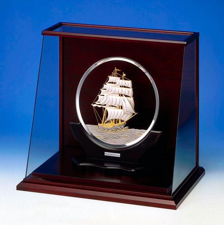 武比古 純銀 丸形 帆船 スロープケース 7号 | 銀製品,純銀製置物,丸型