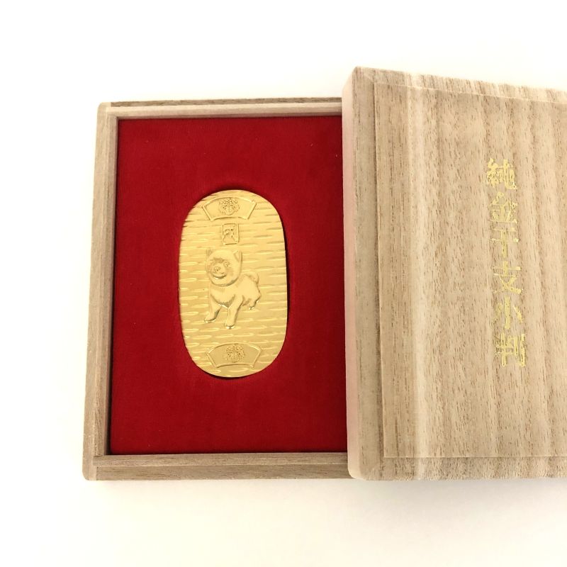 受注生産品>純金 干支小判 「戌」 | 金製品 | 森銀器製作所公式