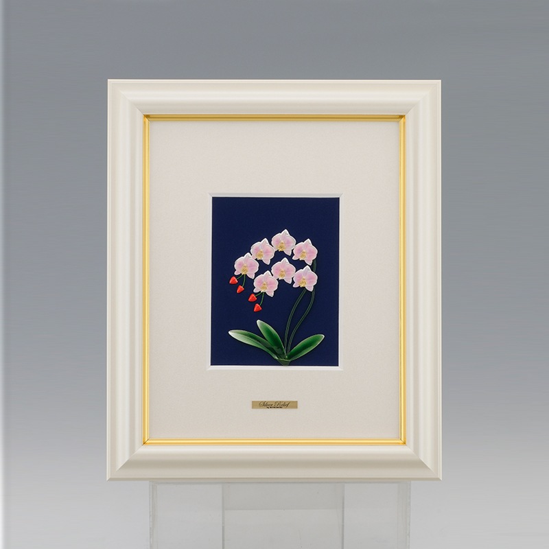 光則 純銀 胡蝶蘭 ピンク アートレリーフ | 銀製品,光則 | 森