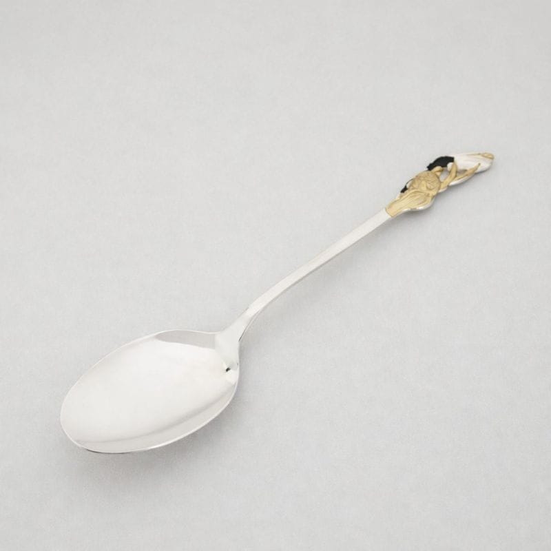 銀製 ≪鶴亀≫ コーヒースプーン 彩金仕上 | 銀製品,食器・カトラリー