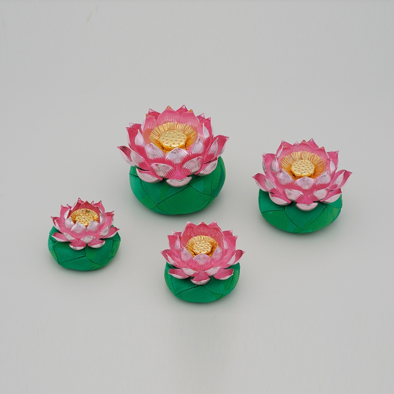 光則 純銀 蓮飾り（ピンク）1.7号 | 銀製品,光則 | 森銀器製作所公式
