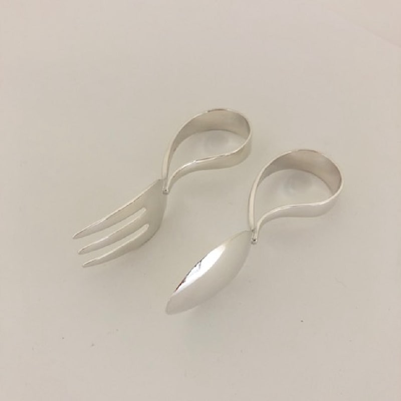 銀製 ベビー スプーン&フォークセット | 銀製品,誕生記念品 | 森銀器